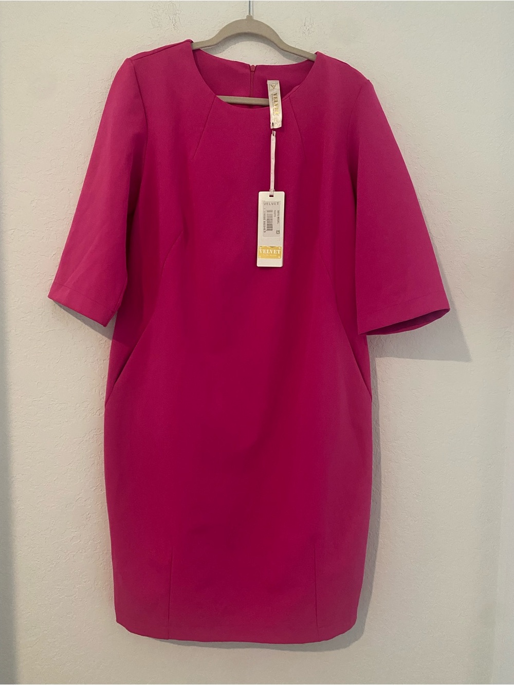 Velvet Paris- Milano , Fuchsia Midi Sheath Dress